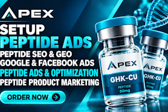 setup peptide marketing, peptide SEO and GEO, peptide ads, product marketing