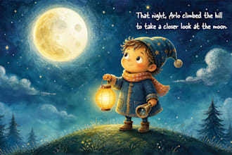 create custom kids storybook illustration and consistent character design