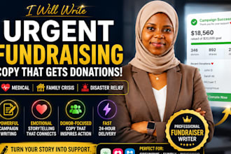 write urgent crowdfunding copy for medical, disaster or family crises