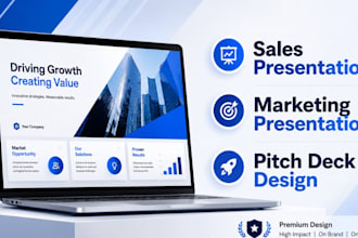 design sales presentation, marketing presentation and pitch deck presentation
