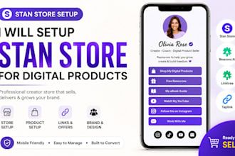 setup stan store beacons linktree or taplink for digital products