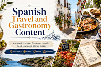 create authentic spanish travel and gastronomy content
