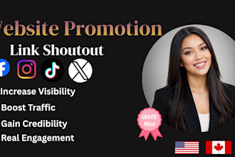 do social media website promotion, share link to USA UK targeted audience