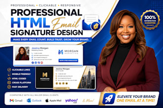 design professional HTML email signature for gmail outlook apple mail