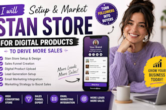 setup stan store do stan store marketing store setup digital product