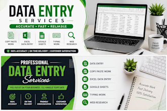 do data entry, excel and google sheets work