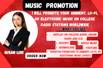 promote your ambient, lofi, drone or electronic music on college radio stations