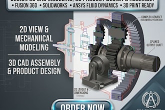 3d cad design, 3d product design, 3d cad modeling in fusion 360 and solidworks