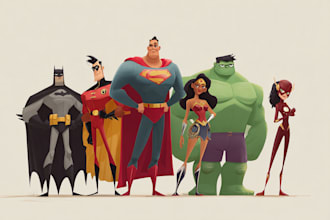 make super hero comic character illustration