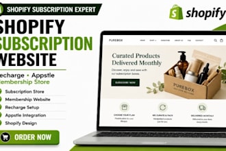 design shopify subscription website recharge appstle membership store