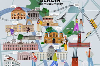create a custom destination or festival map illustration