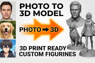 convert 2d to 3d model toy model 3d head model bust miniature stl file printing