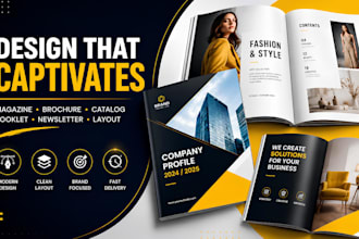 do magazine design, brochure, catalog, booklet, newsletter and magazine layout