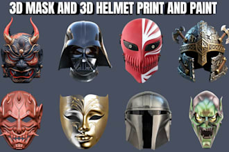 model print and paint 3d mask 3d helmet 3d cosplay model 3d armor wearable mask