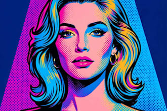 draw pop art portrait in roy lichtenstein style