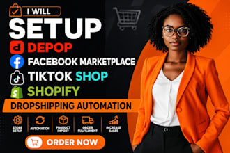 setup depop facebook marketplace tiktok shop shopify dropshipping automation