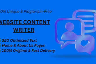do SEO website content writing, home page, and about us page