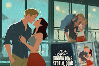 design emotional romantic book cover with cinematic art