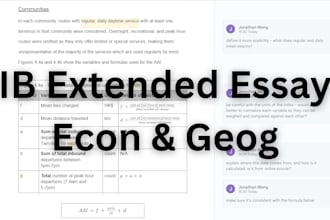 provide feedback for your ib economics or geography ee