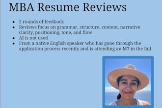 review your resume for MBA applications for US schools