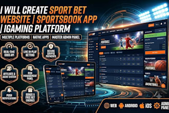 build full sport bet website, sportsbook app, igaming platform with admin panel
