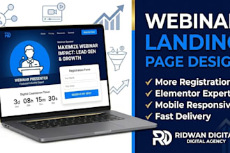design professional webinar landing page to boost registrations
