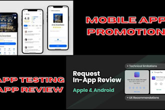 do QA testing app testing website testing and ios app review and app promotion