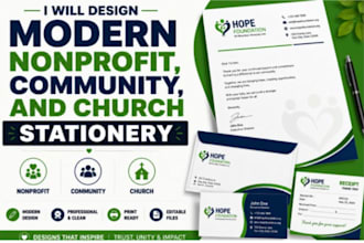 design modern nonprofit, community, and church stationary
