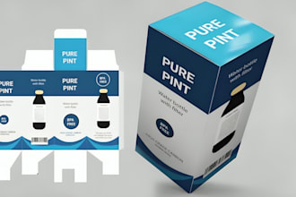 design premium product packaging box, 3d mockup with dieline for amazon seller