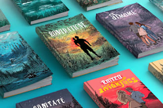 design romantic book cover with cinematic love story art