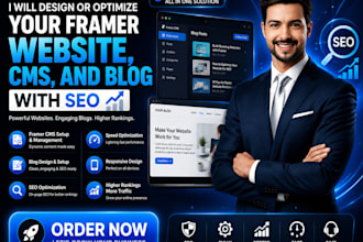 design or optimize your framer website cms and blog with SEO