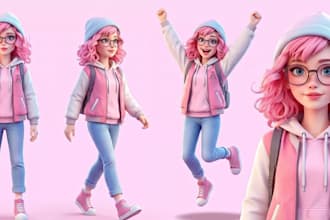 modify fantasy character rigged,pixar style, hybrid 2d,3d,blender model, texture