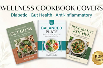 design diabetic gut health or anti inflammatory cookbook cover