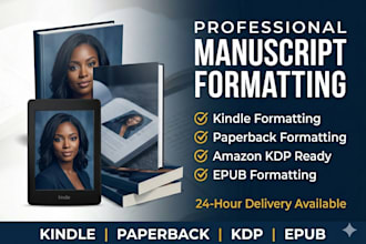 format your manuscript for kindle, paperback and amazon KDP
