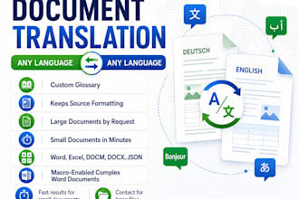 translate your docx, docm, excel, json documents
