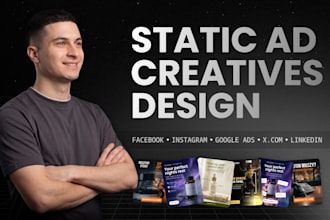 design static ad creatives for meta, facebook, instagram, and google ads banners