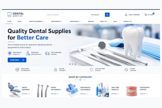 design dental supplies shopify store dental equipment store healthcare website