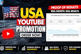 do youtube video promotion, you tube video ads to reach 500k USA targeted