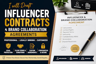 create influencer and brand collaboration contracts for protection