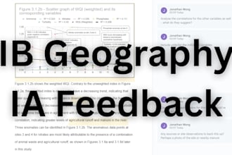 provide detailed feedback for your ib geography ia