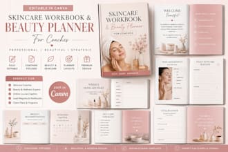 create editable skincare workbook beauty planner for coaches