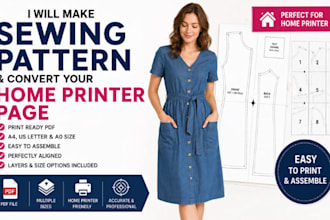 make sewing pattern and convert your home printer page