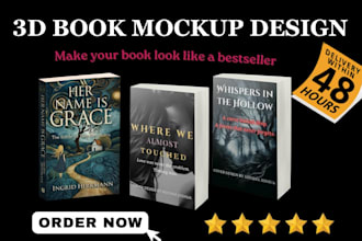 create a professional 3d book mockup design for authors