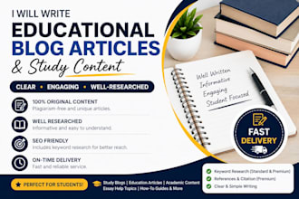 write engaging study blog articles and educational content