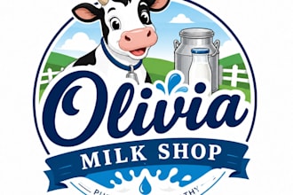 premium dairy business logo design