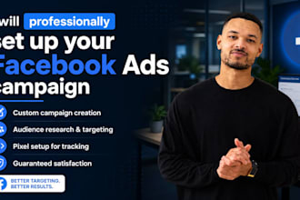 setup and manage facebook ads campaign meta ads marketing, instagram growth