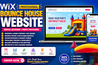 wix bounce house rental website inflatable party booking website