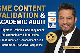 be your subject matter expert for curriculum and content validation