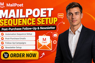 setup mailpoet email automation sequence post purchase follow up newsletter