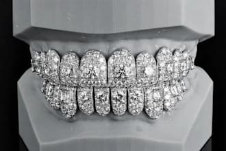 create vector grillz blueprint and tooth layout for manufacturing